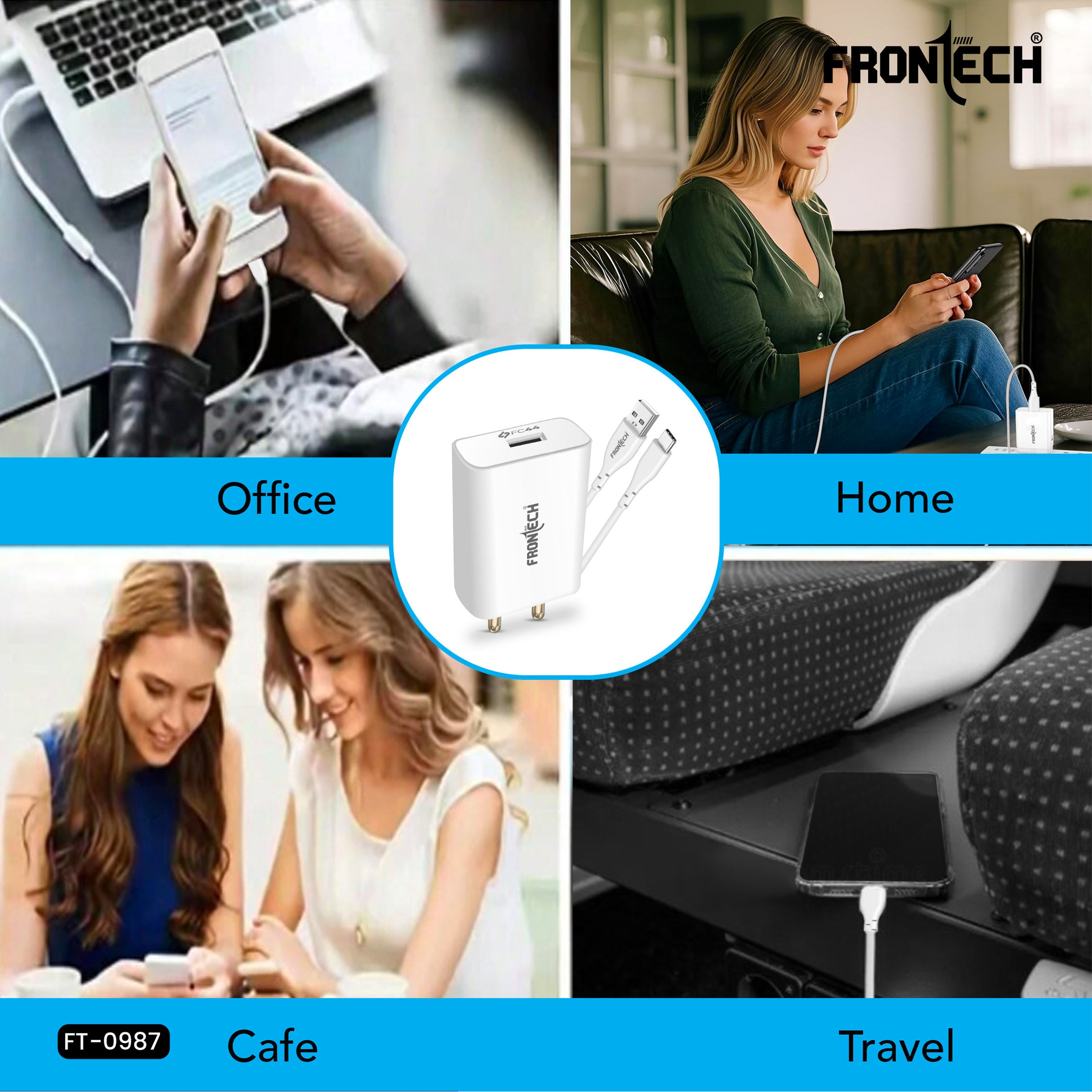 Frontech 44W FC Charger with Type-C Cable | Fast Charging Adapter with Smart Chip & Multi-Protection for Smartphones & Tablets(FT-0987) Frontech 44W FC Charger with Type-C Cable | Fast Charging Adapter with Smart Chip & Multi-Protection for Smartphones & Tablets(FT-0987)